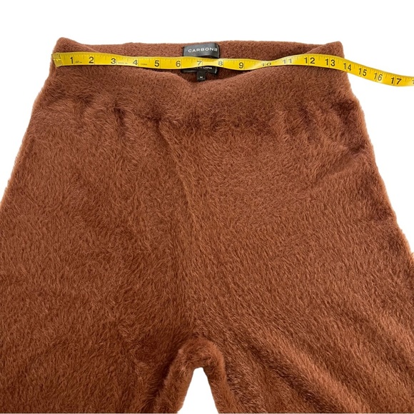 Carbon 38 Fuzzy Matching Crop Top and Pants Set M Brown - Picture 6 of 16